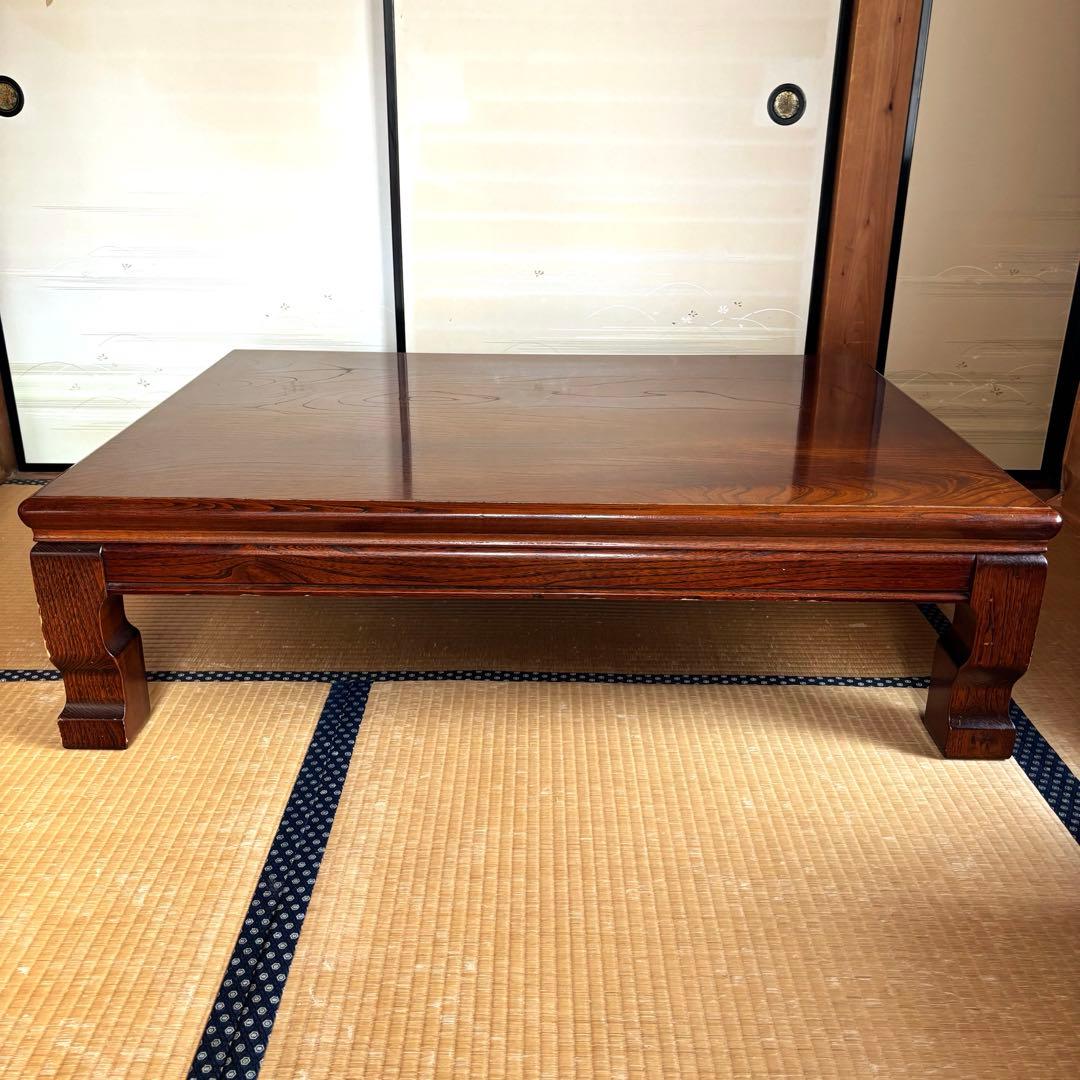 ※最終値下げ　高級座敷机　長方形座卓　木製　アンティーク　杢目