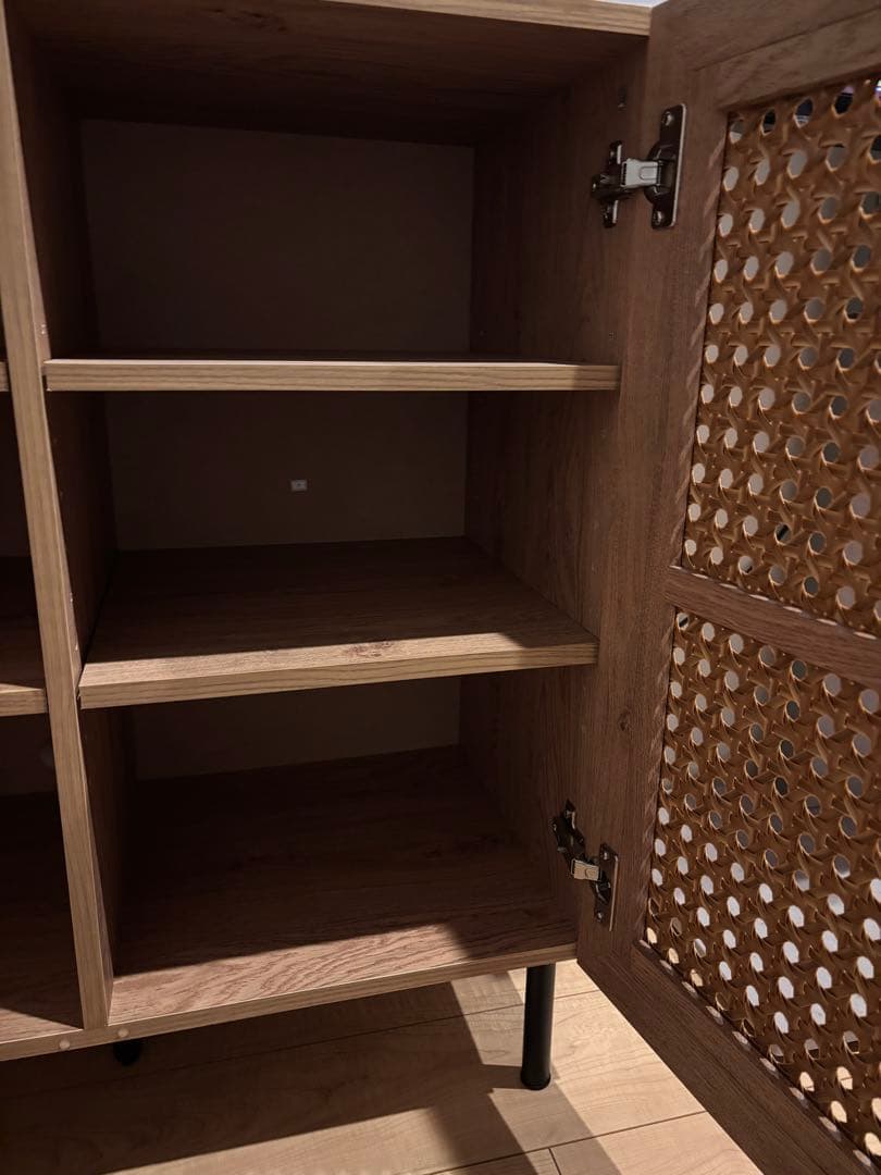 ナチュラルウッド キャビネット 収納