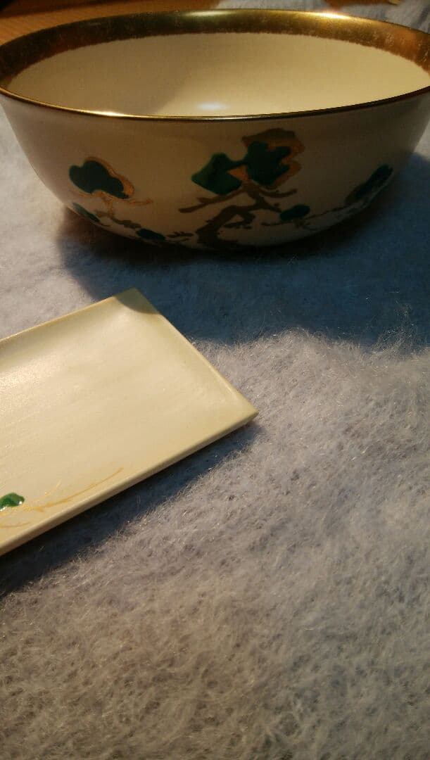 お皿@3000円～　東哉　老松の図　菓子鉢と銘々皿9客