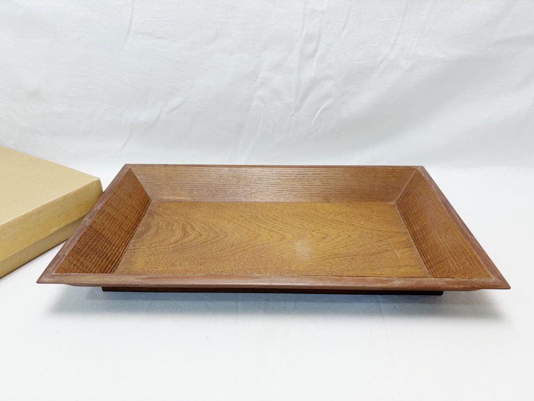 未使用 茶道具 桑 香盆 且座盆 香道具 長方盆 紙箱