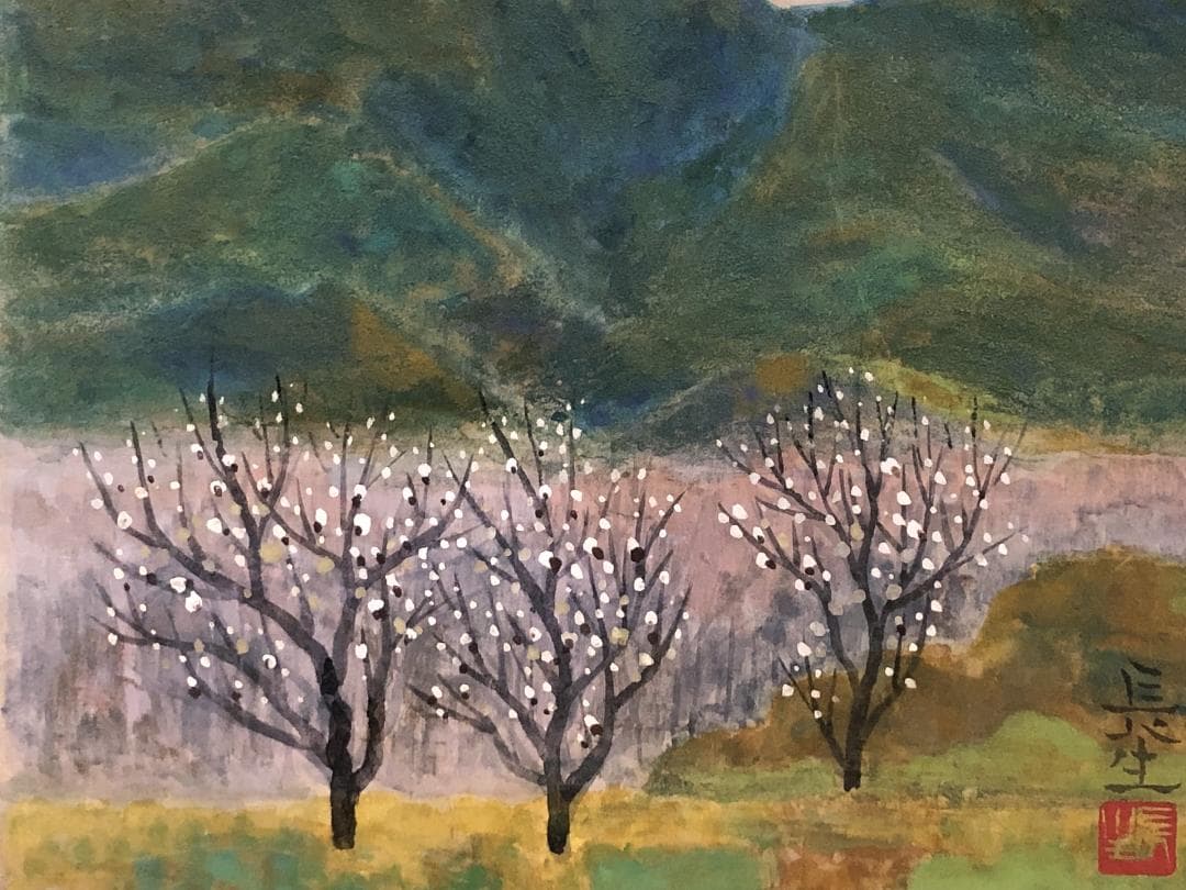 【 秋葉長生 日本画 】　肉筆色紙　状態良好