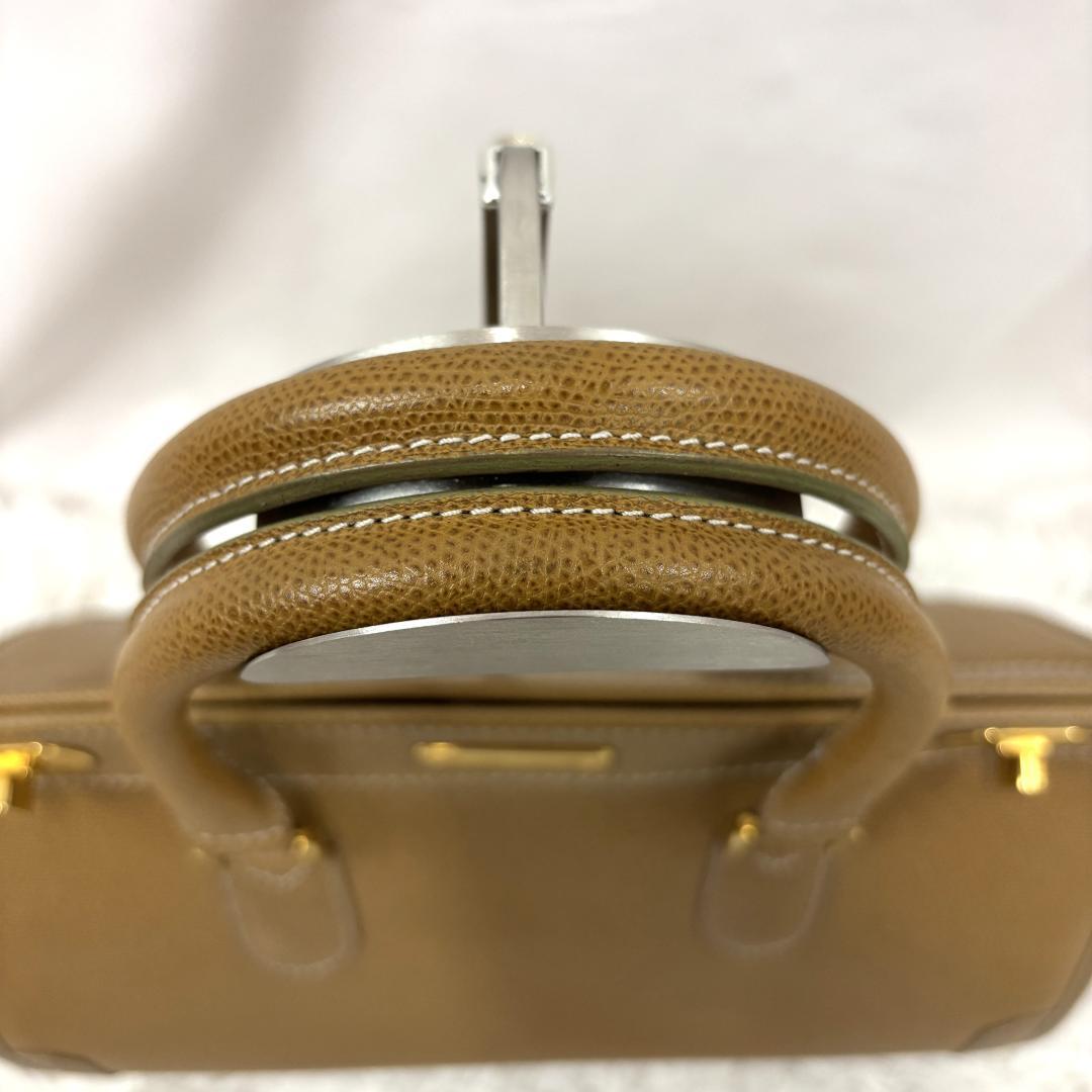 ☆希少カラー☆ モラビト　本革ターンロック　ハンドバッグ　トート　ゴールド金具