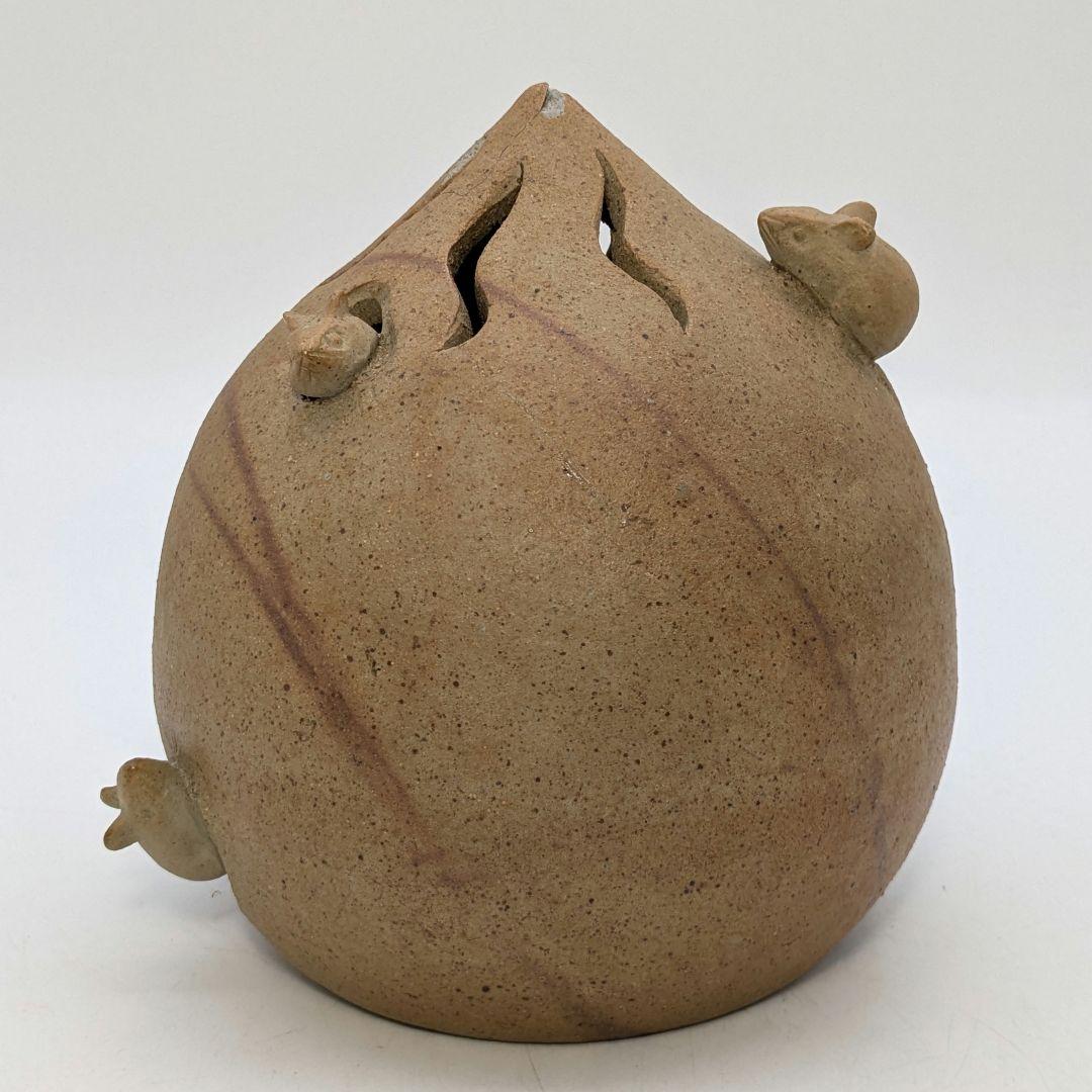 岡山県重要無形文化財 浦上善次 備前焼 壬子伏香炉 共箱 茶道具 香道具 ネズミ