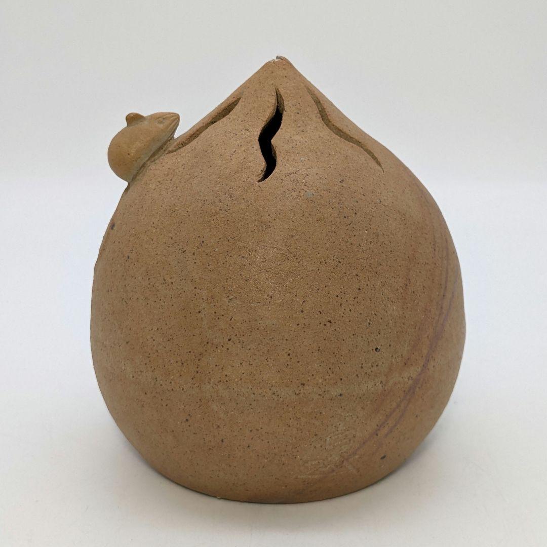 岡山県重要無形文化財 浦上善次 備前焼 壬子伏香炉 共箱 茶道具 香道具 ネズミ