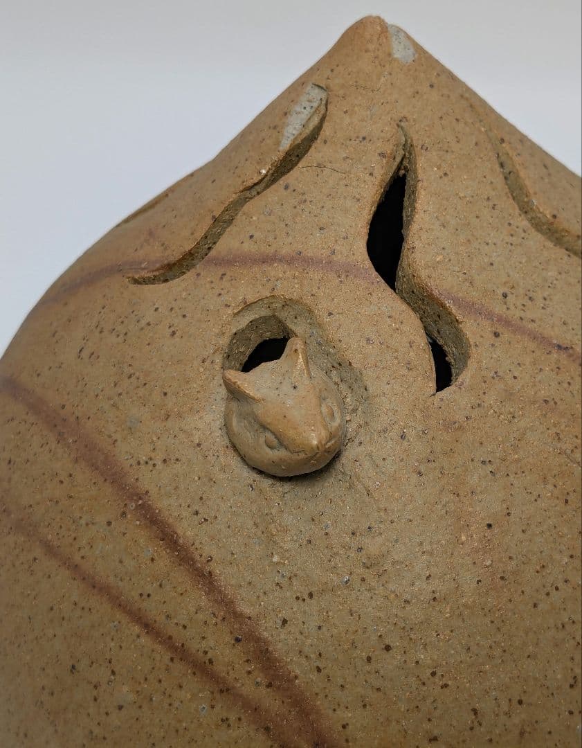 岡山県重要無形文化財 浦上善次 備前焼 壬子伏香炉 共箱 茶道具 香道具 ネズミ