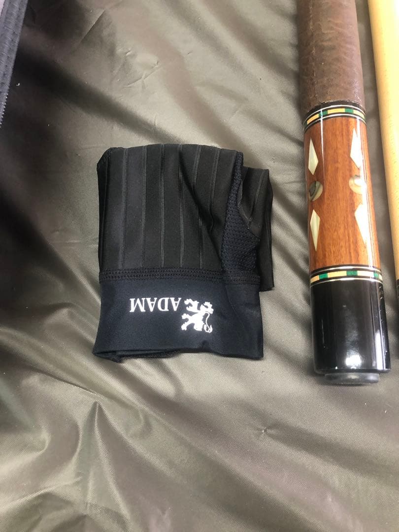 ビリヤード　ビギナー向け　本ハギ　4剣　インレイ入り　キュー　キューケースセット