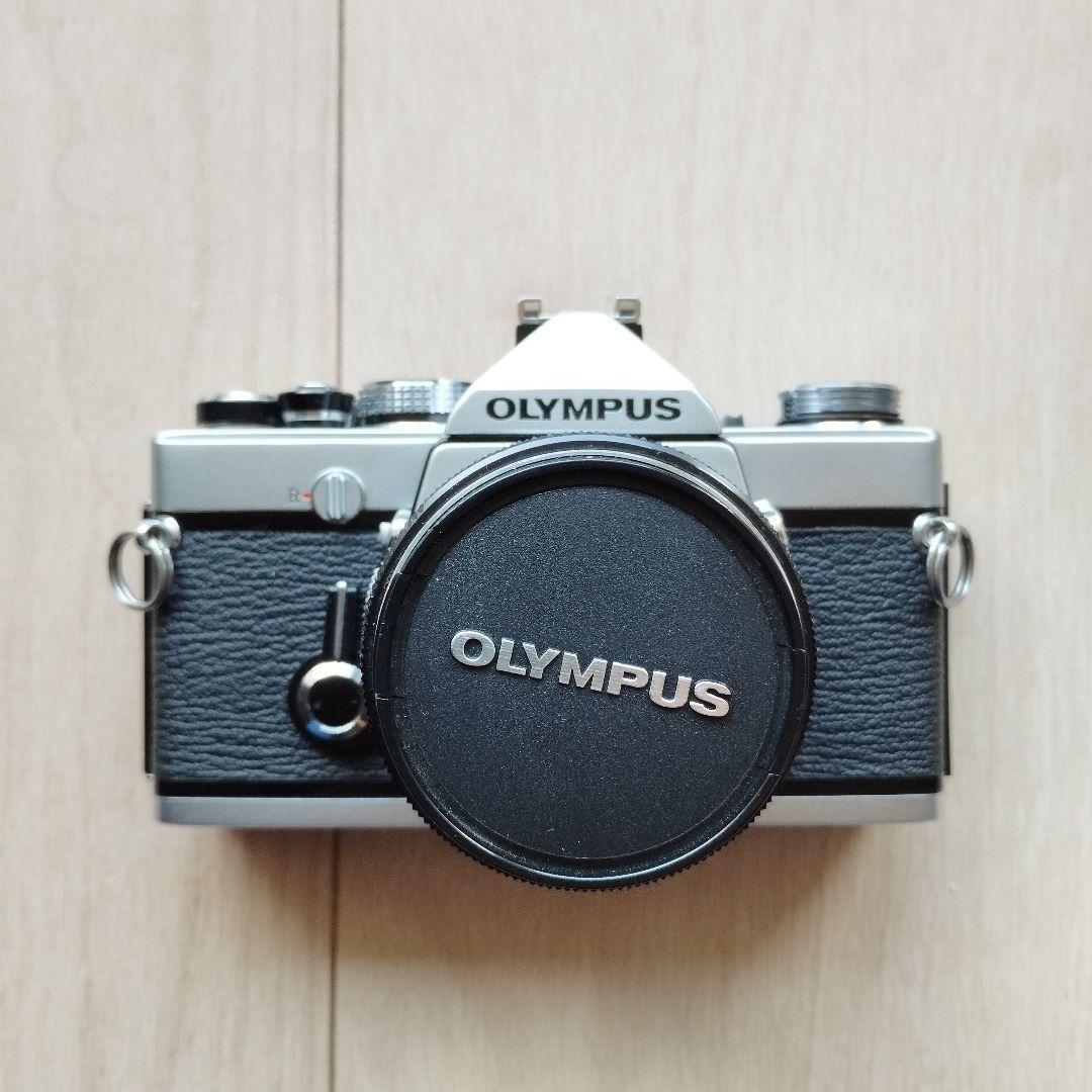 【美品】オリンパス　OM-1N シルバー　50mmF1.8レンズ、本革ケース付き