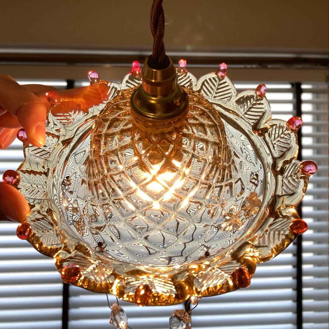 （専用）ムラーノガラス　【王様の帽子】　アンティーク　ランプシェード　1920年