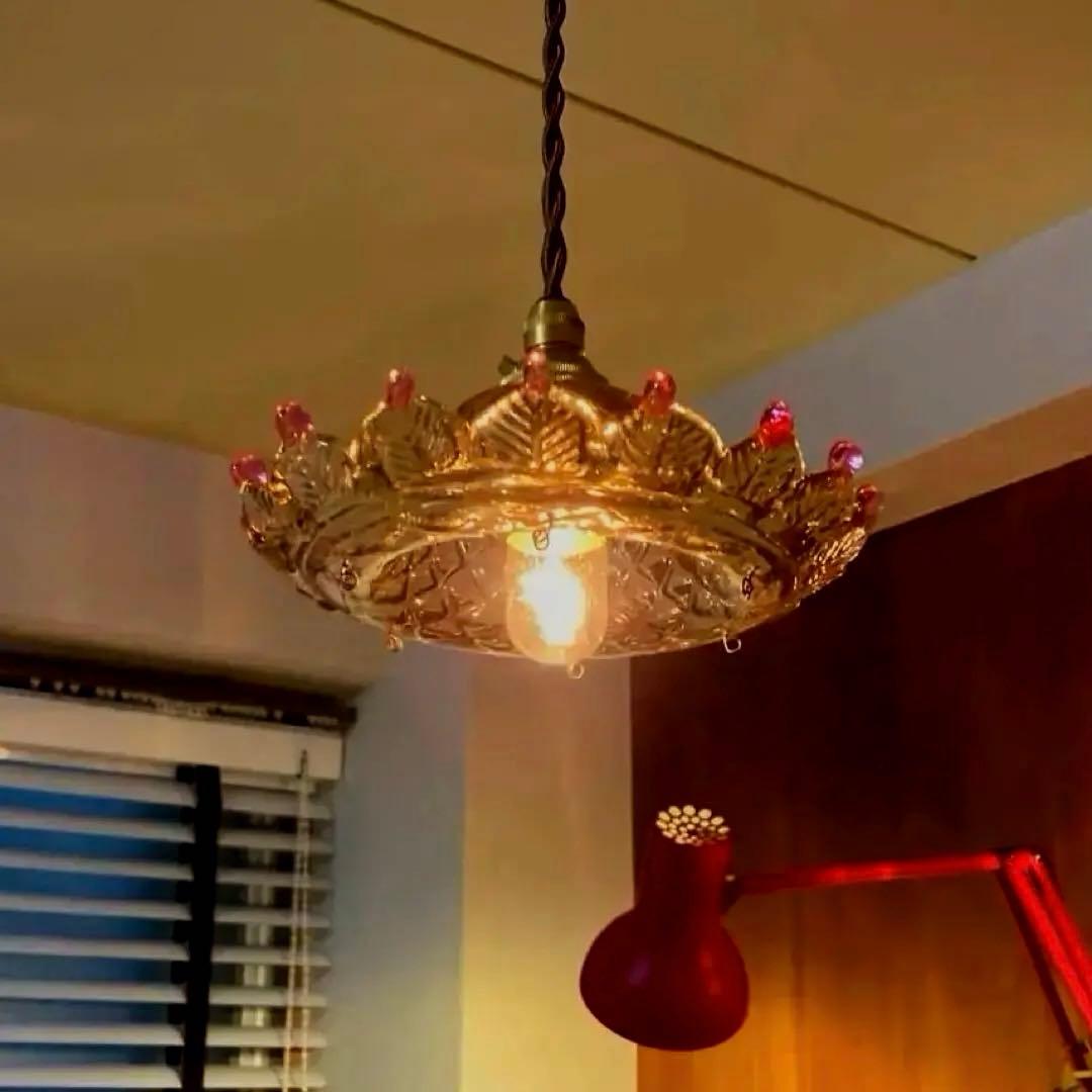 （専用）ムラーノガラス　【王様の帽子】　アンティーク　ランプシェード　1920年