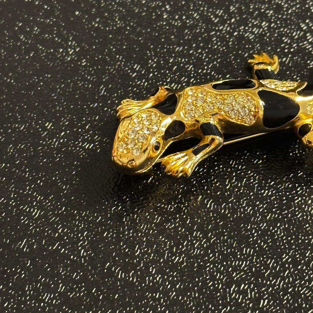 DIOR ヴィンテージ ブローチ トカゲ モチーフ アニマル レオパ