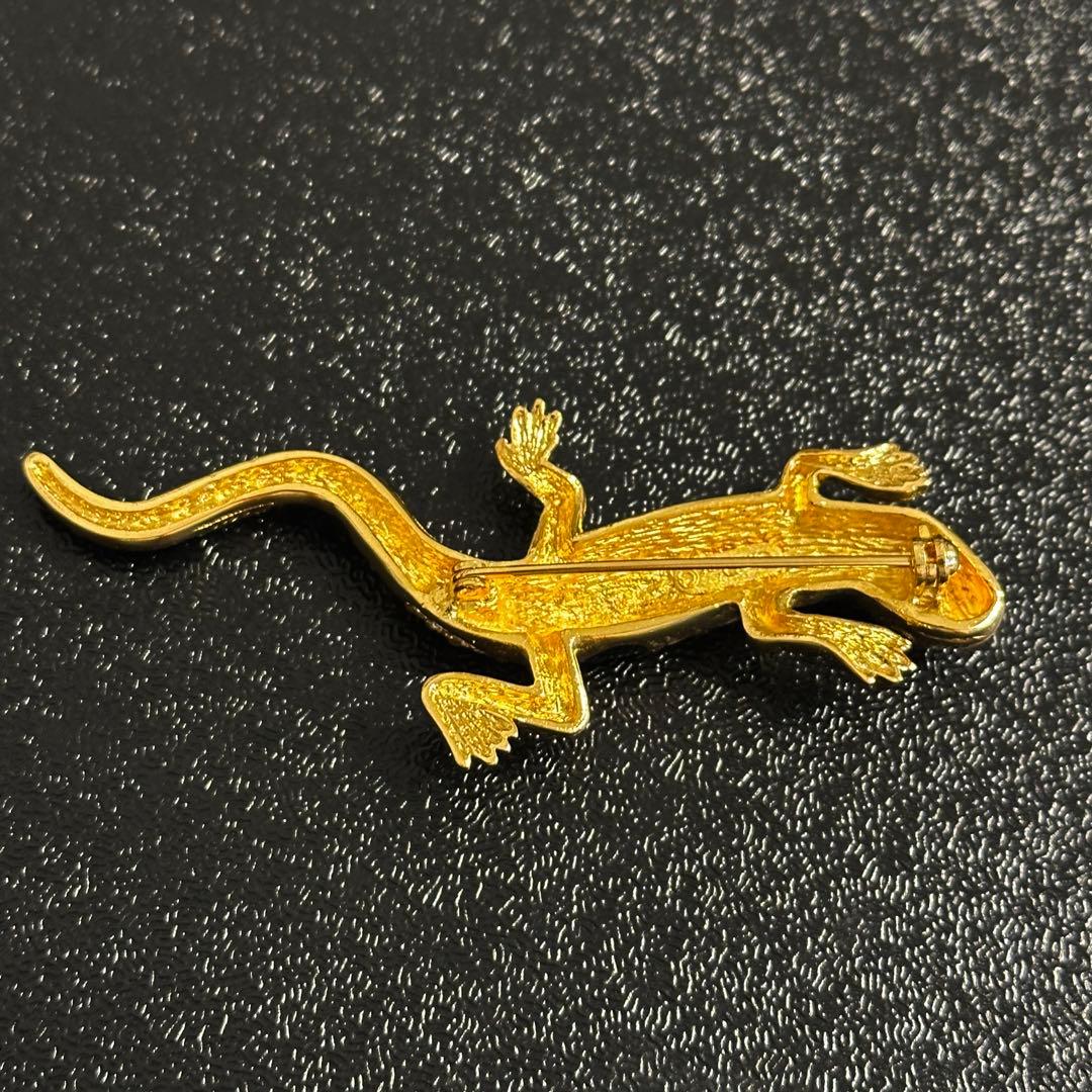 DIOR ヴィンテージ ブローチ トカゲ モチーフ アニマル レオパ