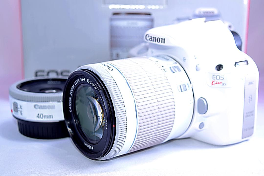 Canon kiss x7☆希少ホワイト☆スマホに転送☆高性能レンズ！