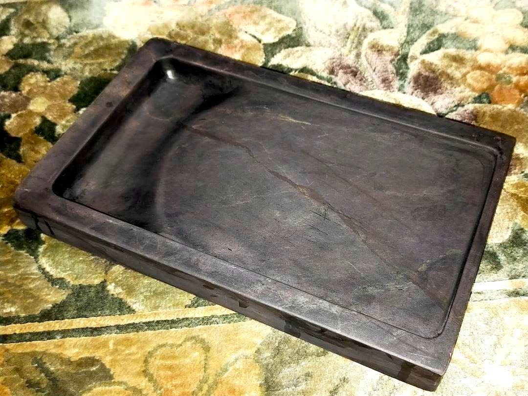 ♥中国　端渓　硯　3.6ｋｇ　端渓硯　老坑　水巌　火捺