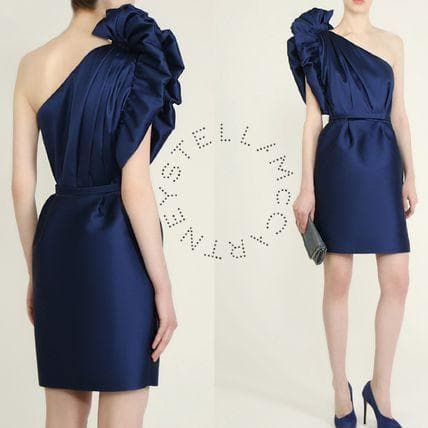 新品 STELLA McCARTNEY ワンショルダードレス ワンピース ブルー