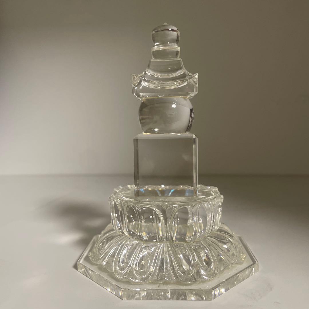 水晶工作美術品(水晶五輪塔)美しい工芸品