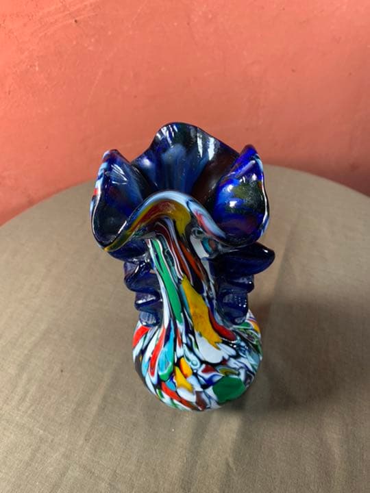 アンティーク　マルチカラー　ムラーノ ミルフィオリ　ベネチアンガラス花瓶