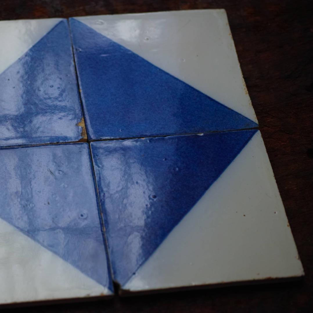 18世紀オランダ デルフトタイル 幾何学文 b / アンティーク 阿蘭陀 和蘭