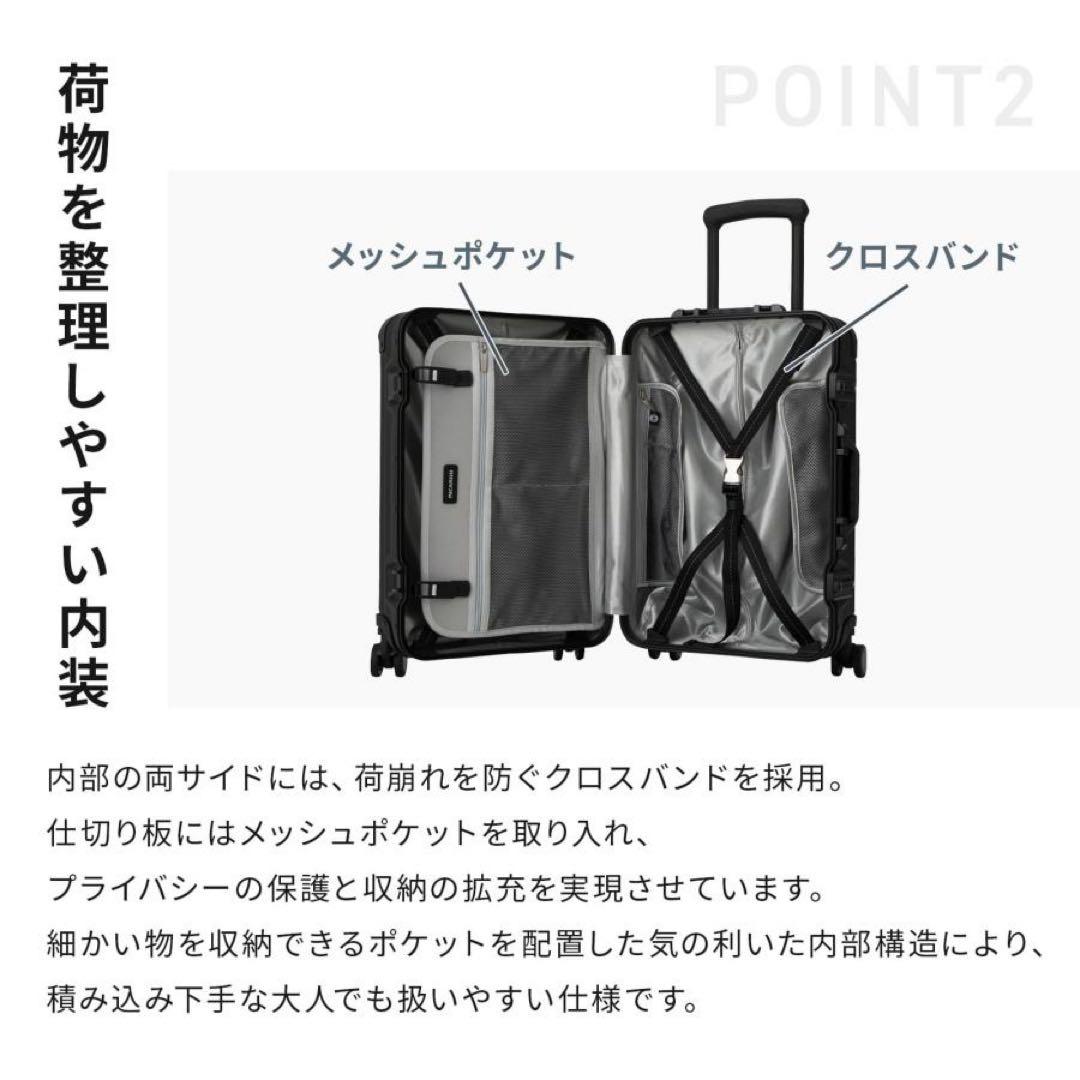 新品未使用　リカルド　アルミニウム　スーツケース　マットブラック20インチ40ℓ