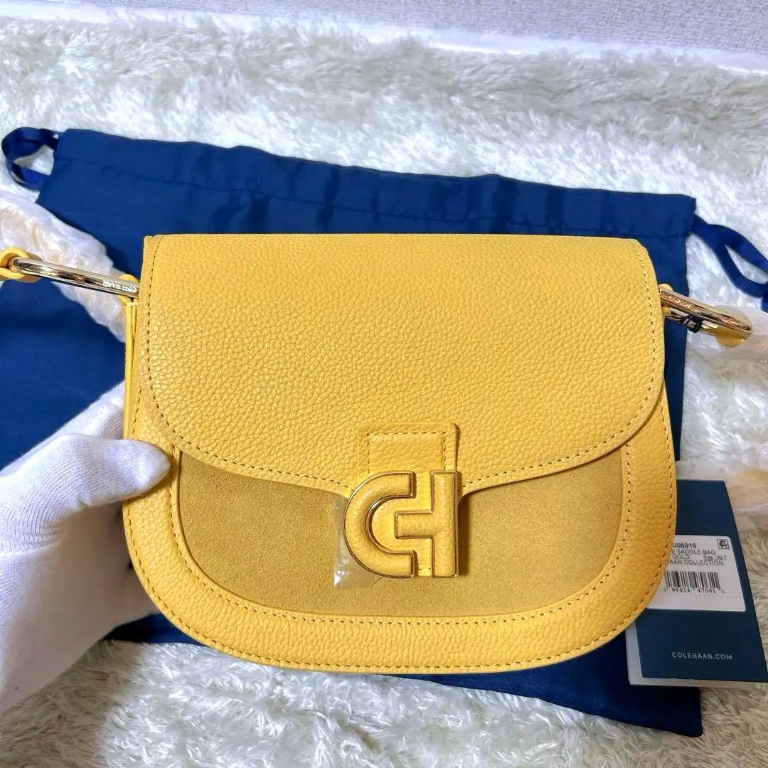 【新品】　タグ付き　コールハーン　ショルダーバッグ　黄色　牛革