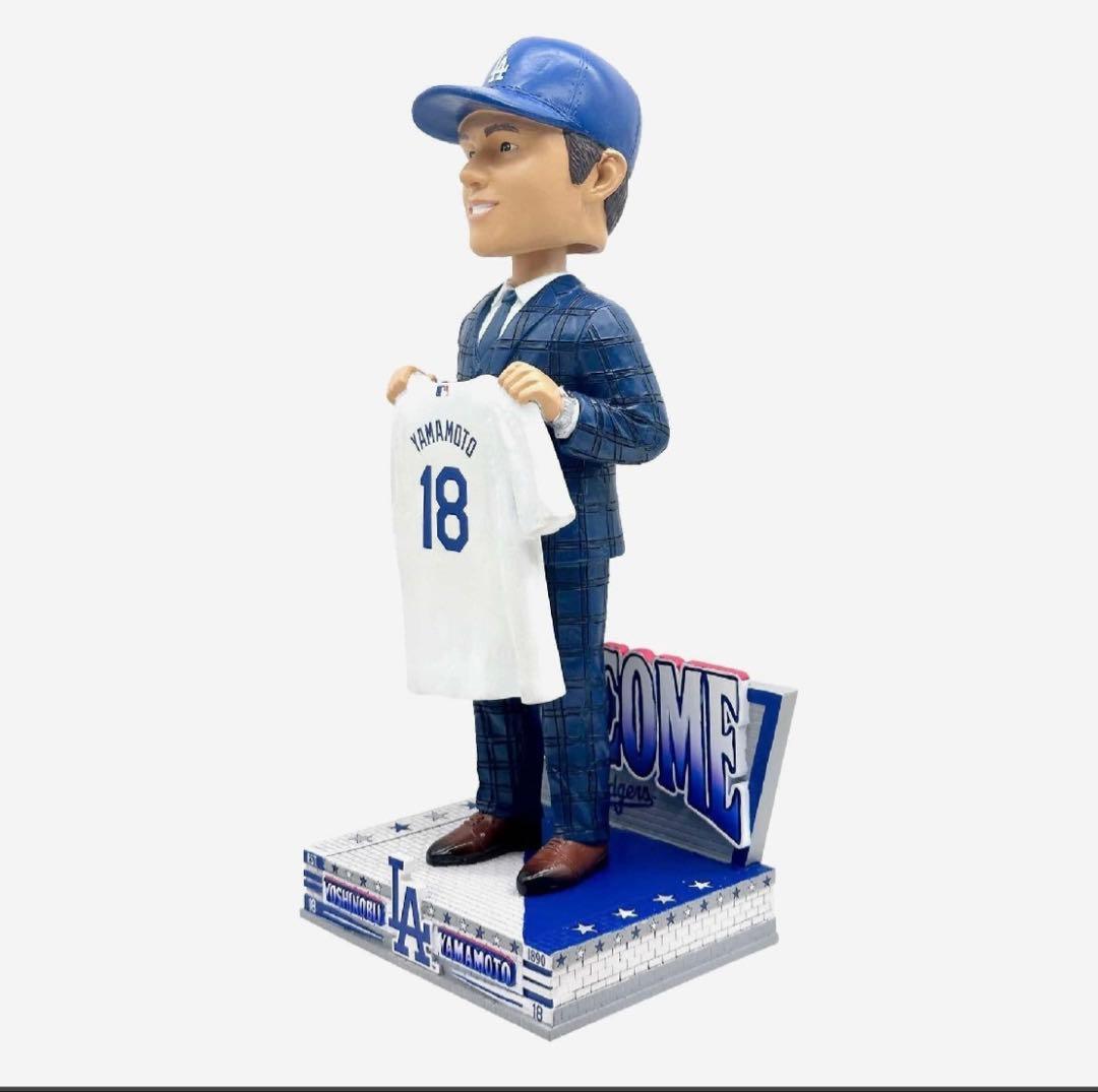 山本由伸 ドジャース 入団会見 限定版 箱入新品 バブルヘッド 首振り人形
