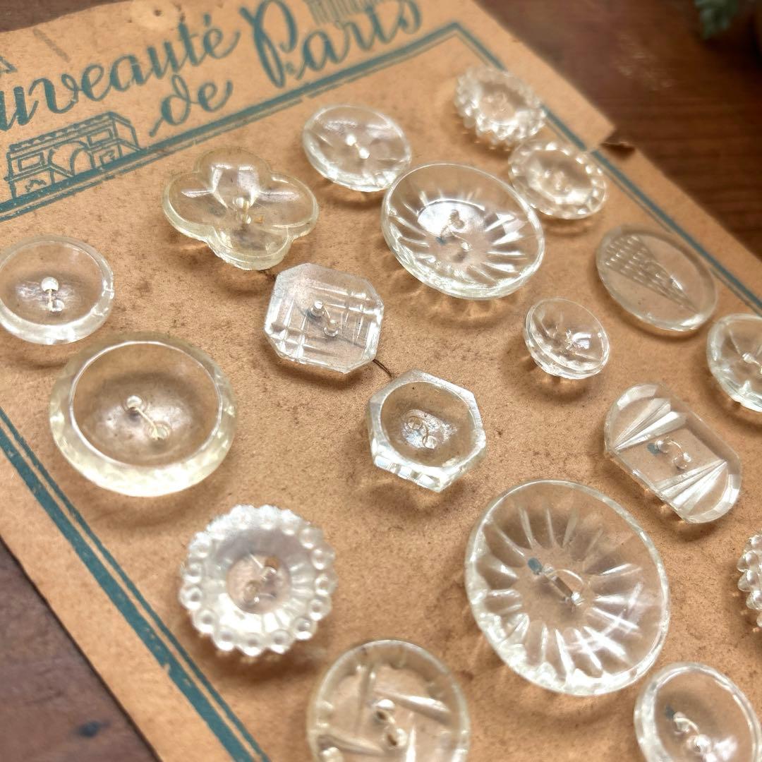 アンティーク　ガラスボタンシート