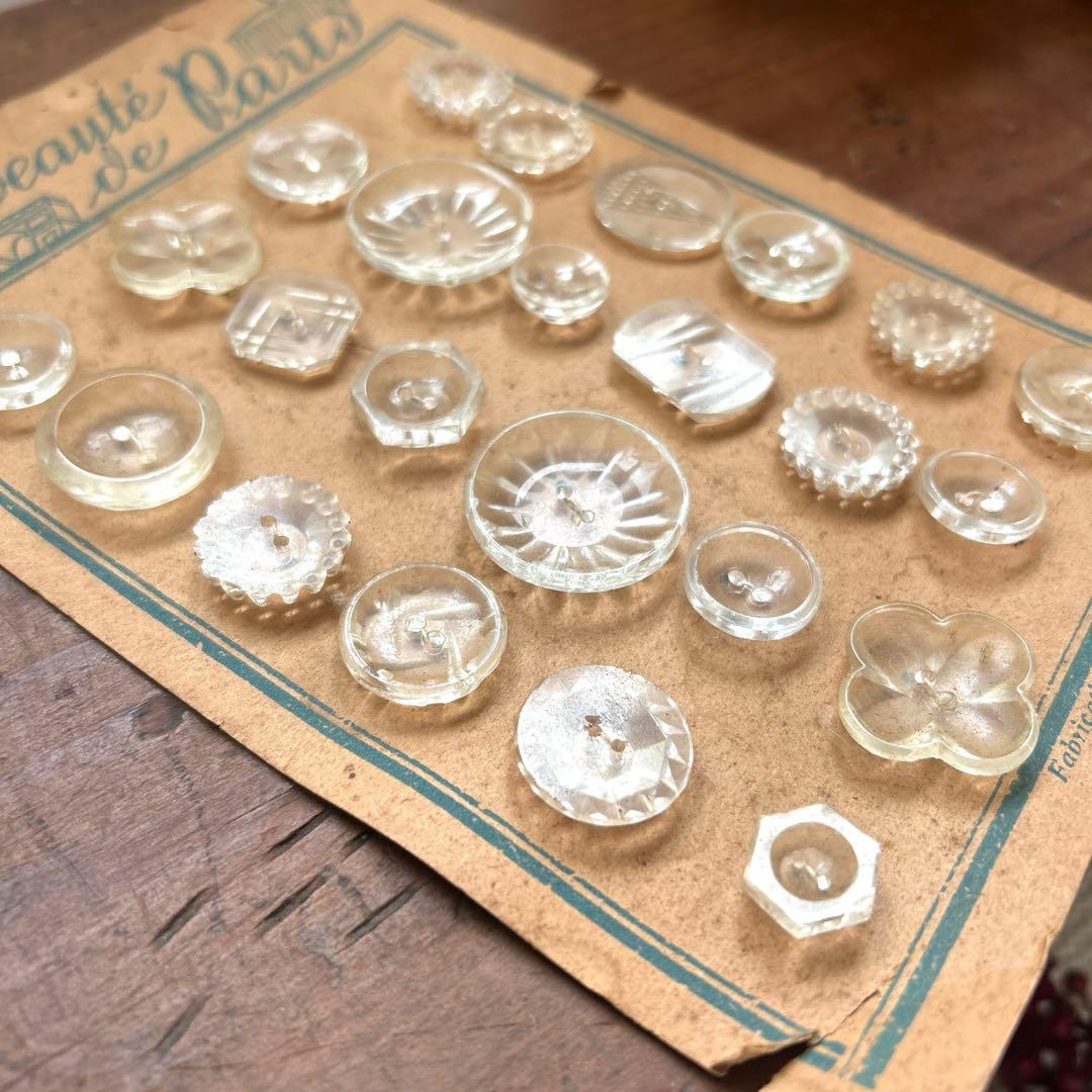 アンティーク　ガラスボタンシート