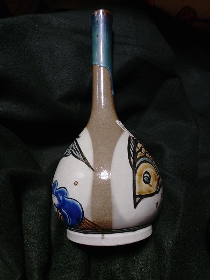 宮城須美子作　金城次郎　沖縄やちむん　魚文　壺屋焼　宮陶房