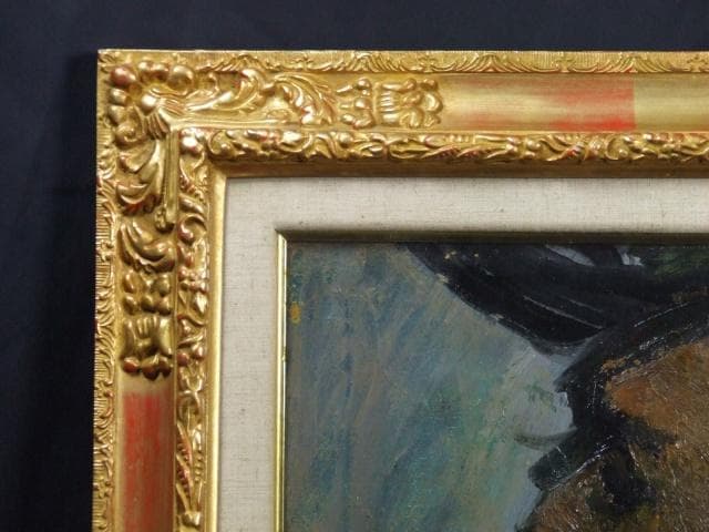 張替正次　直筆サイン『人物』キャンヴァスに油彩 1944年 10号 0501R