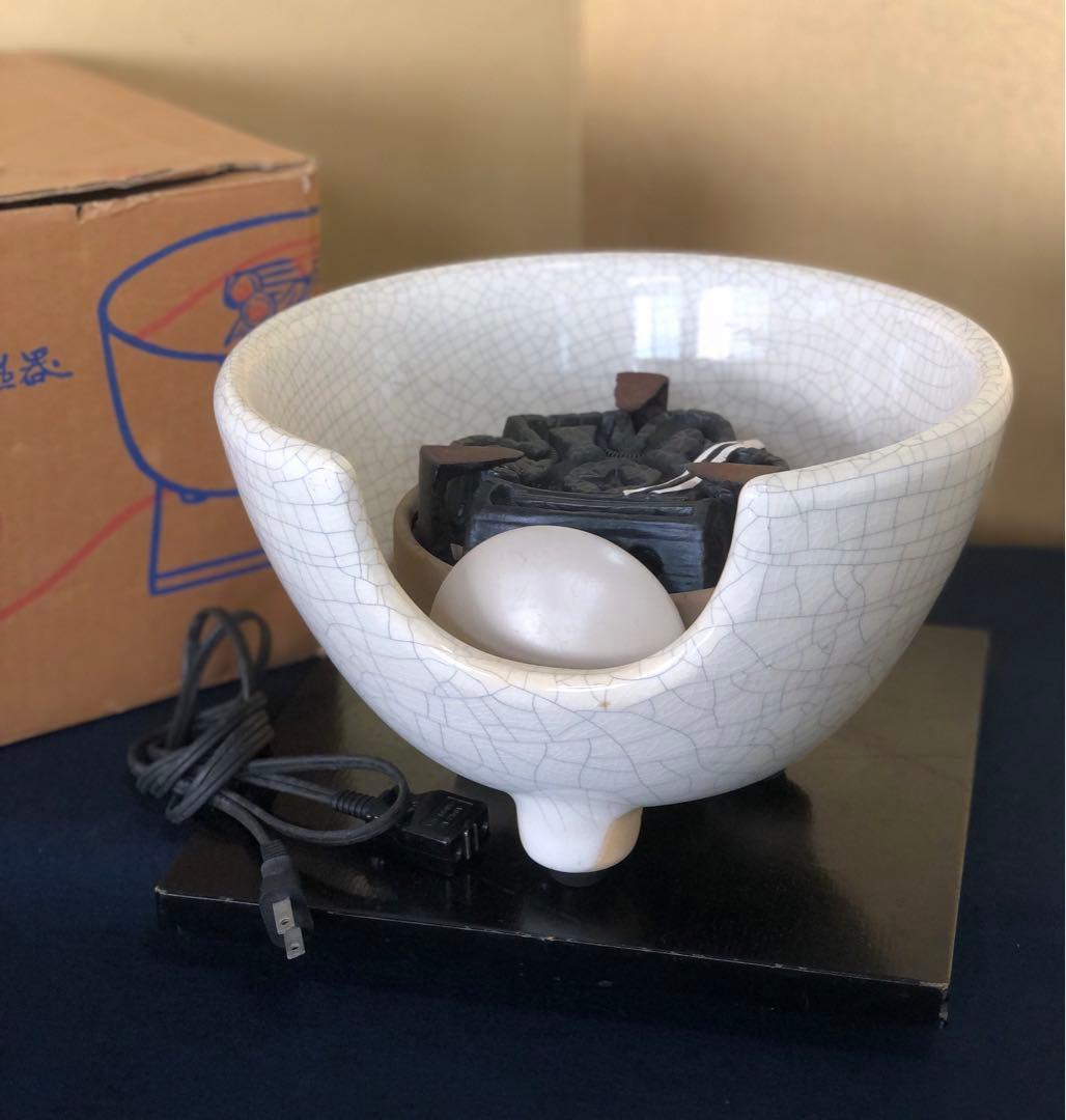 《R》茶道具 野々田式 風炉型電熱器 白さつまB 小板付 元箱 260120き5