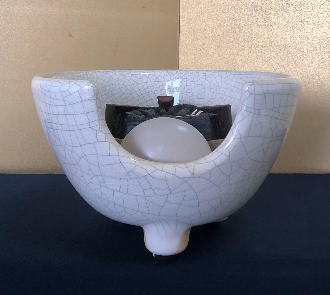 《R》茶道具 野々田式 風炉型電熱器 白さつまB 小板付 元箱 260120き5