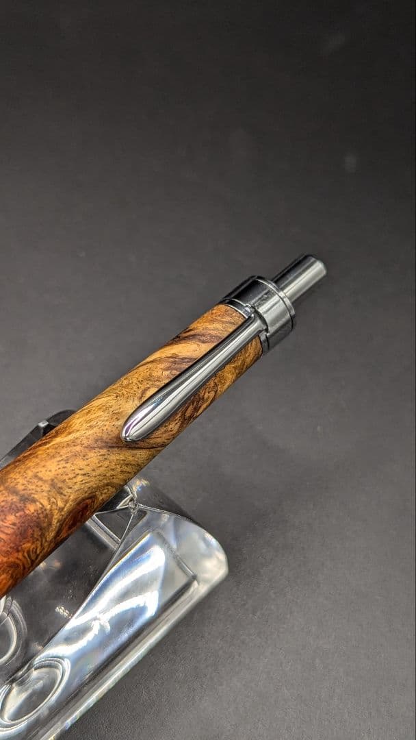 227ペン工房翌檜　花梨　紅白　源平　瘤杢　木軸シャーペン　ボールペン