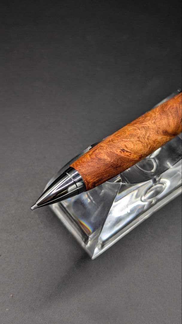 227ペン工房翌檜　花梨　紅白　源平　瘤杢　木軸シャーペン　ボールペン