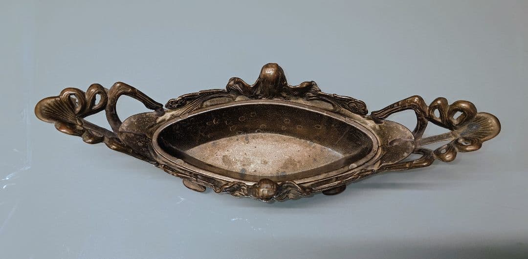 真鍮製アンティークジャルディニエール　アールヌーボーデザイン