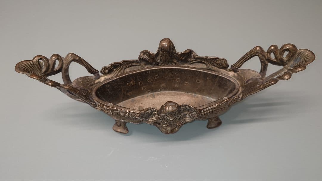 真鍮製アンティークジャルディニエール　アールヌーボーデザイン