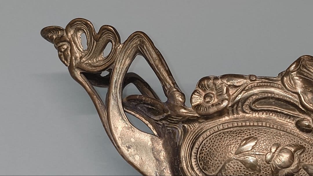 真鍮製アンティークジャルディニエール　アールヌーボーデザイン