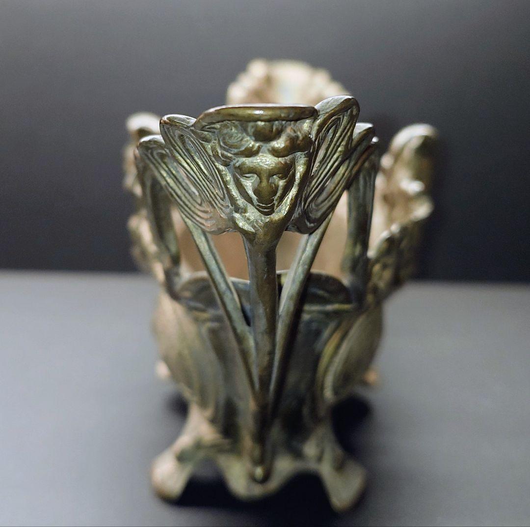 真鍮製アンティークジャルディニエール　アールヌーボーデザイン