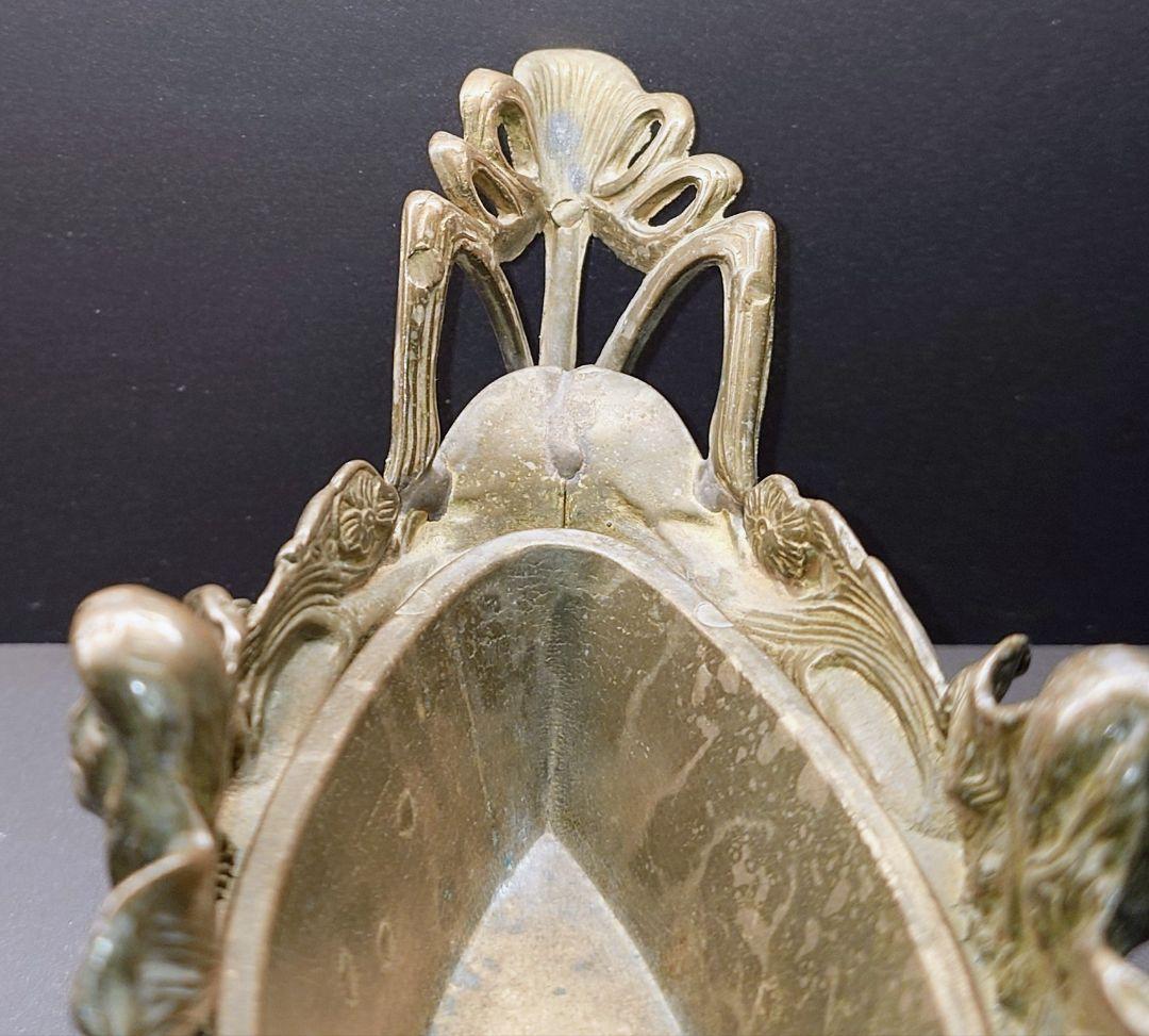 真鍮製アンティークジャルディニエール　アールヌーボーデザイン