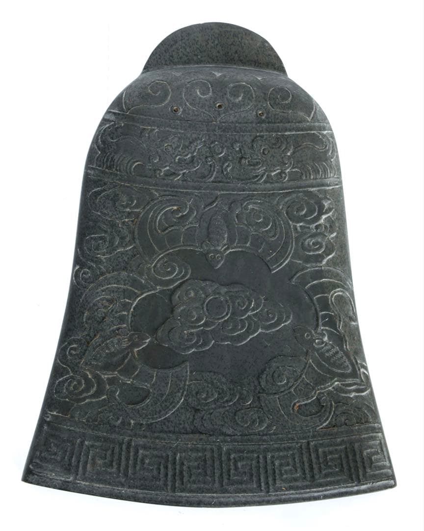 中国硯 鐘形 端渓硯 彫刻 文房四宝 古硯 石硯 木箱付 書道具 古美術 骨董品