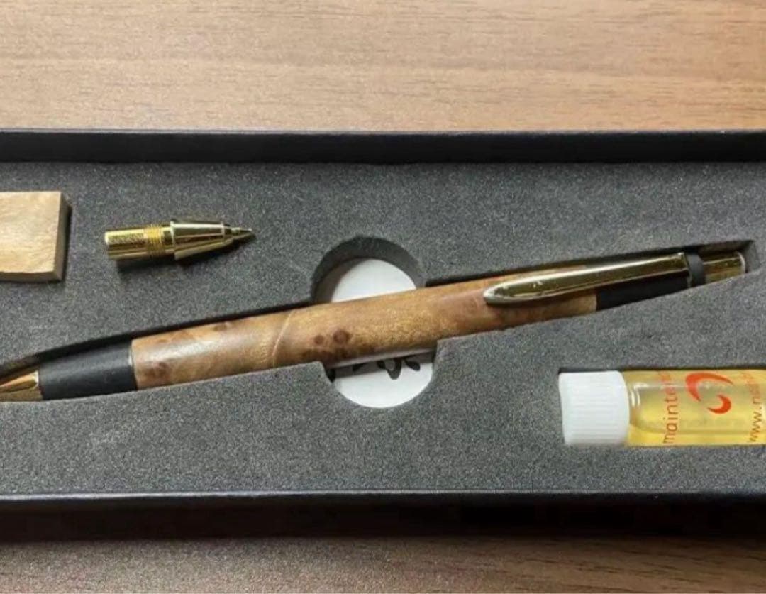 野原工芸　廃盤　固定式口金付き旧型　シャープペンシル　マーブルウッド