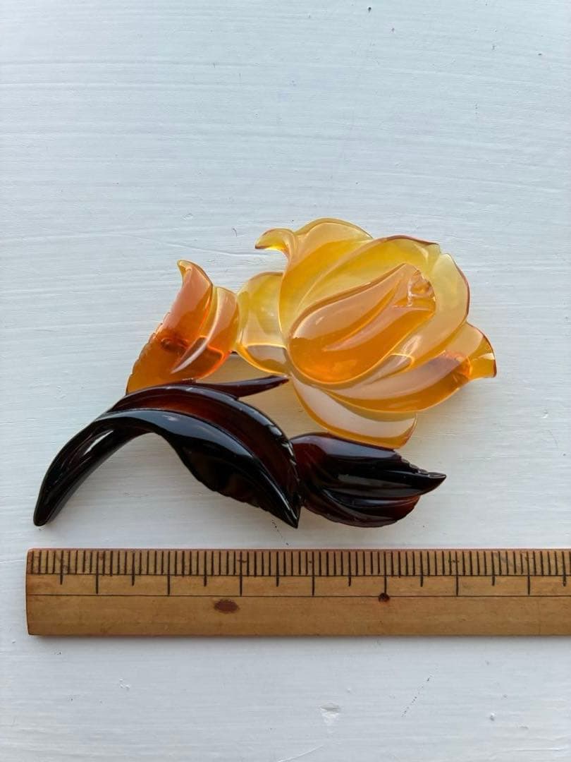 本鼈甲 ブローチ 花