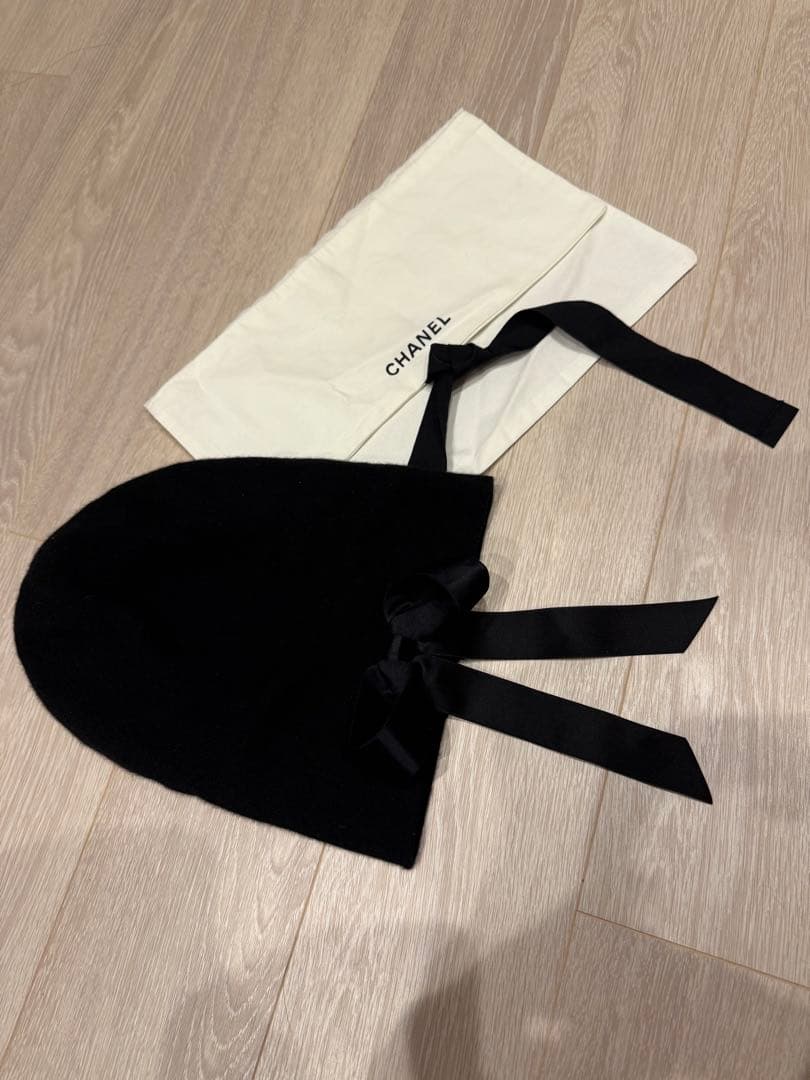 CHANEL 大人気☆バックリボン ニット帽 キャップ