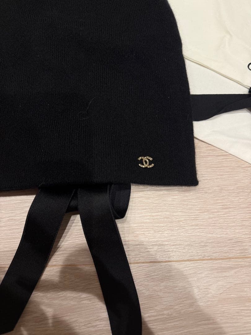 CHANEL 大人気☆バックリボン ニット帽 キャップ