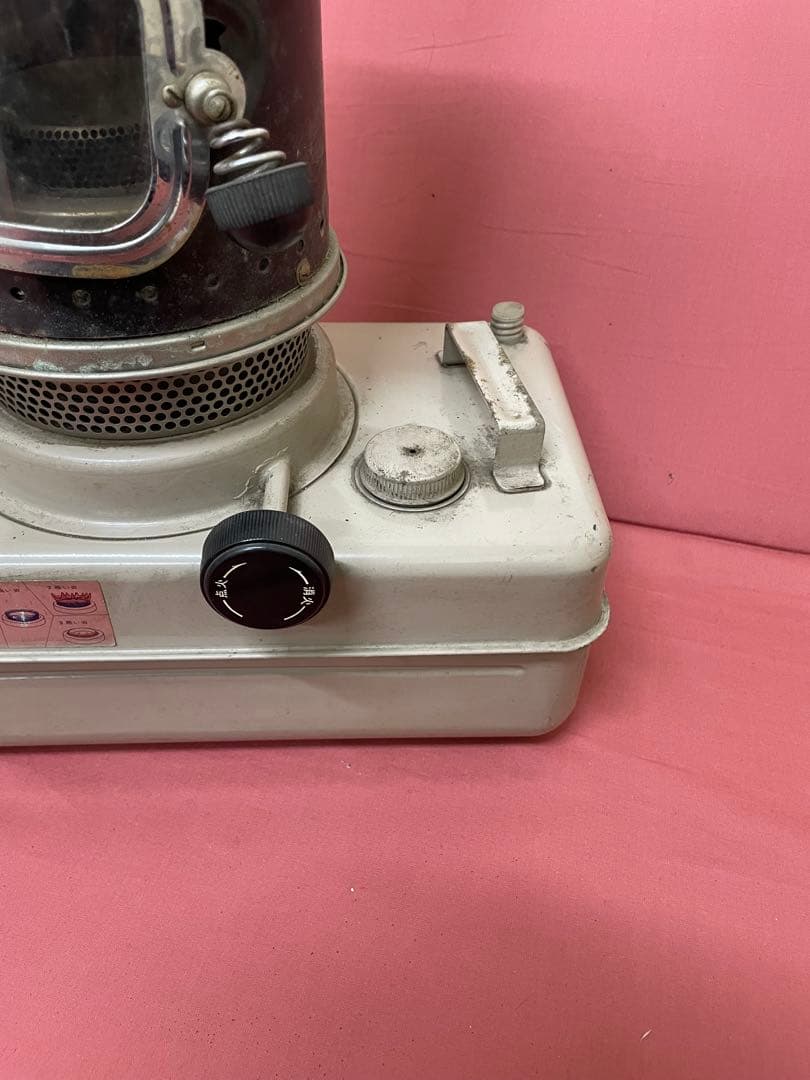 未動確品 昭和レトロ 金属製ストーブ 圧力計付き ブラック グレー