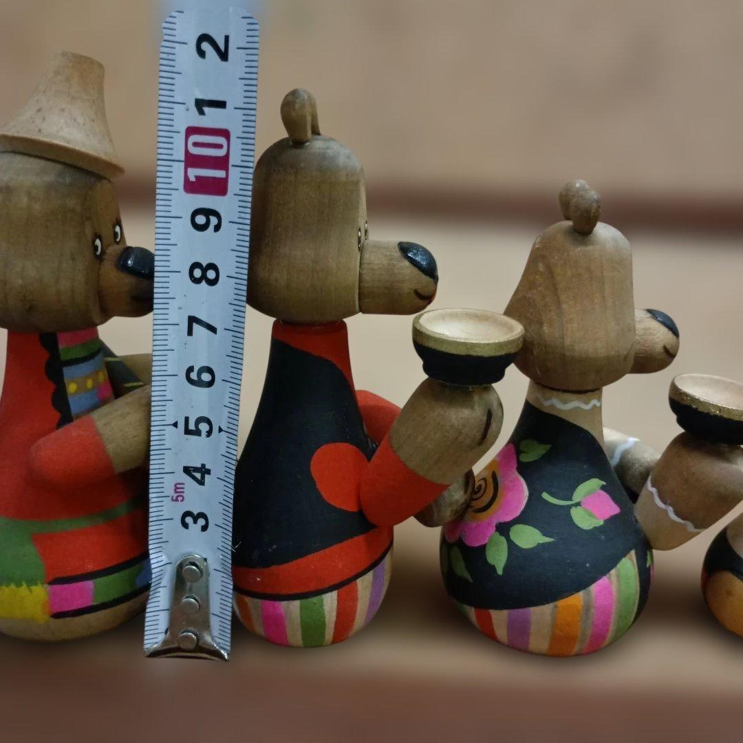 3970）ロシア製木製動物人形　置物　6体　ソビエト連邦時代