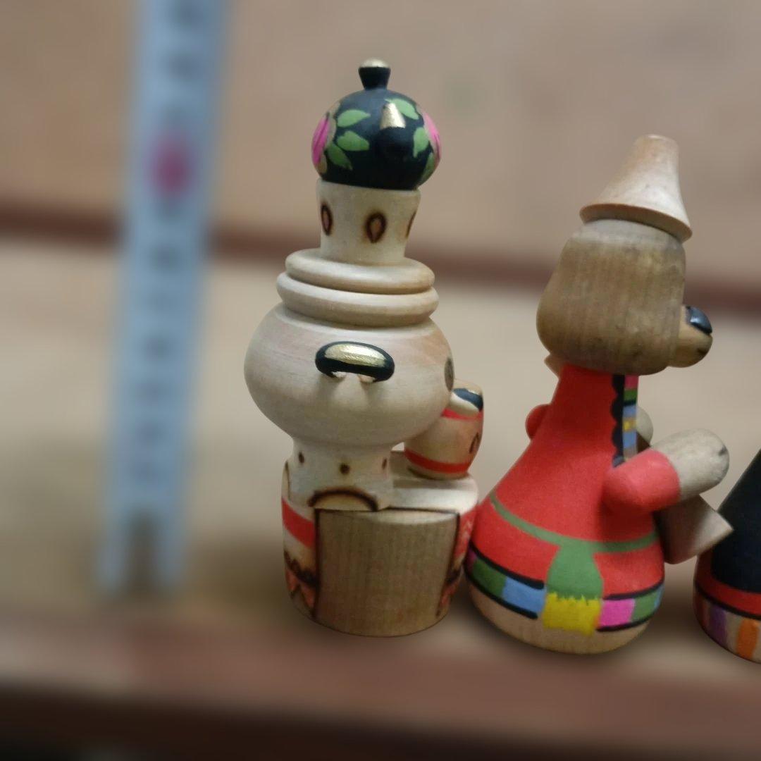 3970）ロシア製木製動物人形　置物　6体　ソビエト連邦時代