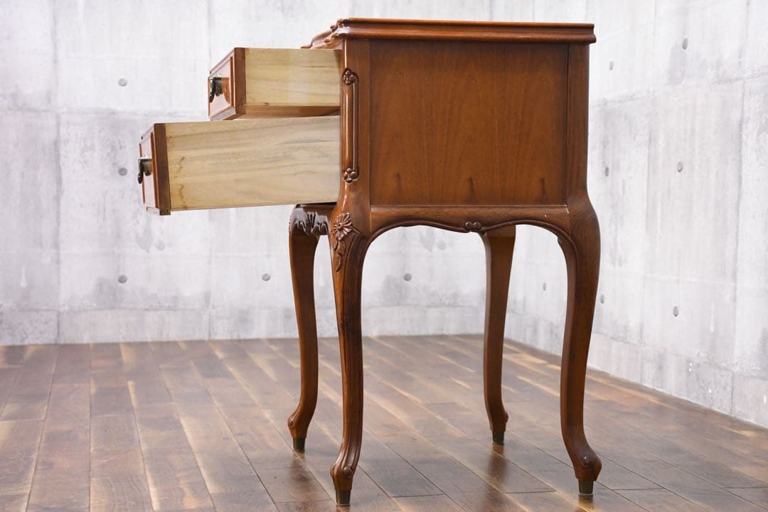 EDK101 フランスミラー 猫脚 レリーフ コンソールチェスト ランプテーブル