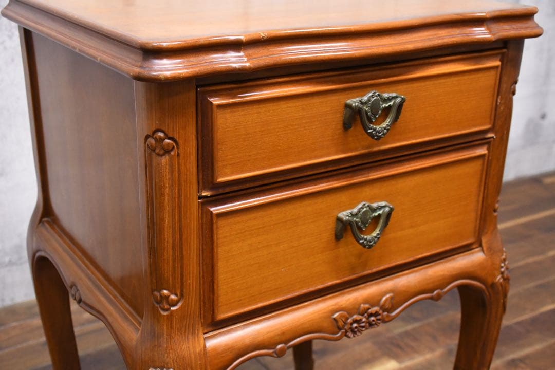 EDK101 フランスミラー 猫脚 レリーフ コンソールチェスト ランプテーブル