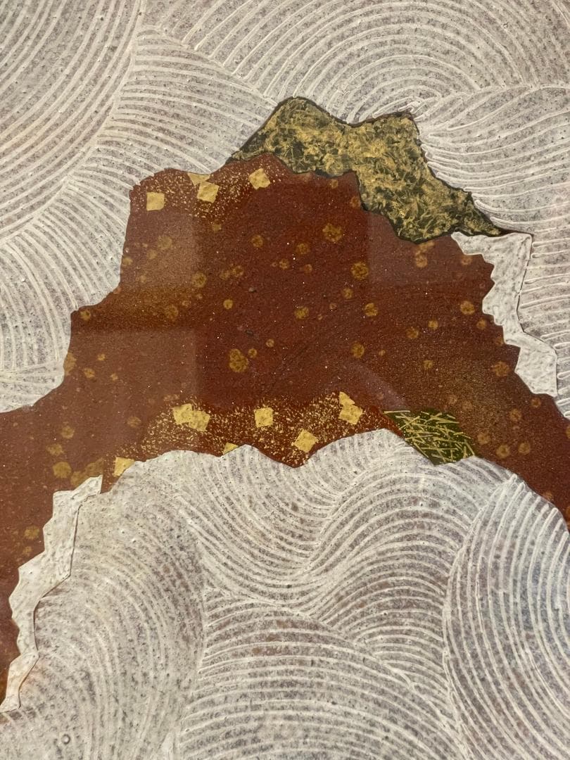 九谷焼　谷敷正人作　陶額雪月花『雪』飾絵皿　飾皿　陶板画　額装