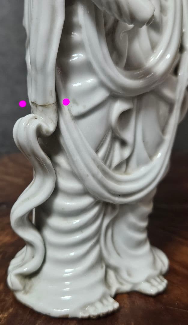 【時代古作品❗】明治時代　白磁　観音立像 観音像　観音様　伝世時代箱　仏教美術