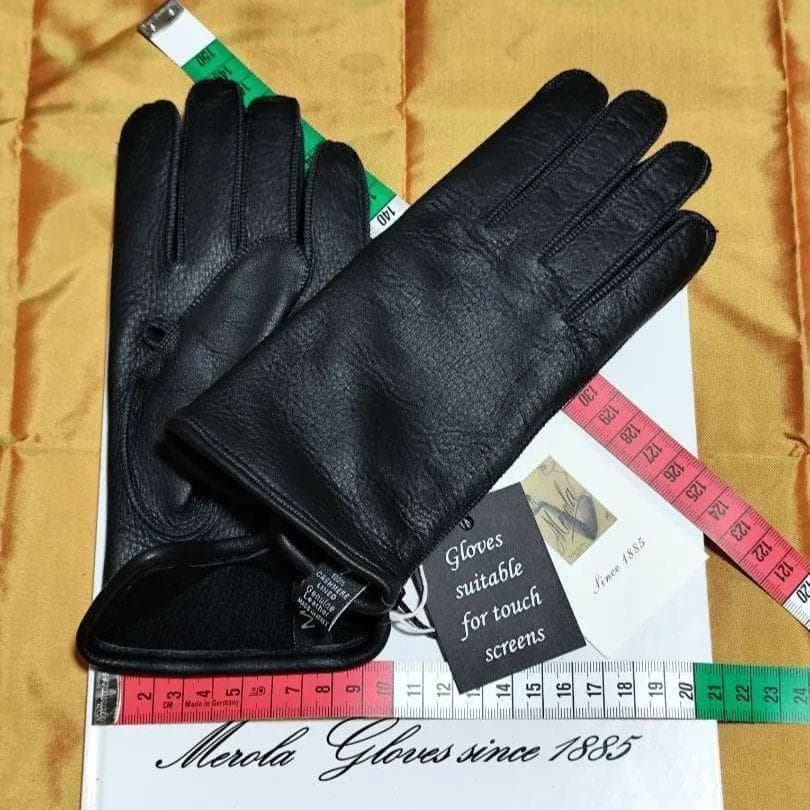 メローラ タッチ対応 ディア黒 カシミア黒 革手袋 グローブ MEROLA